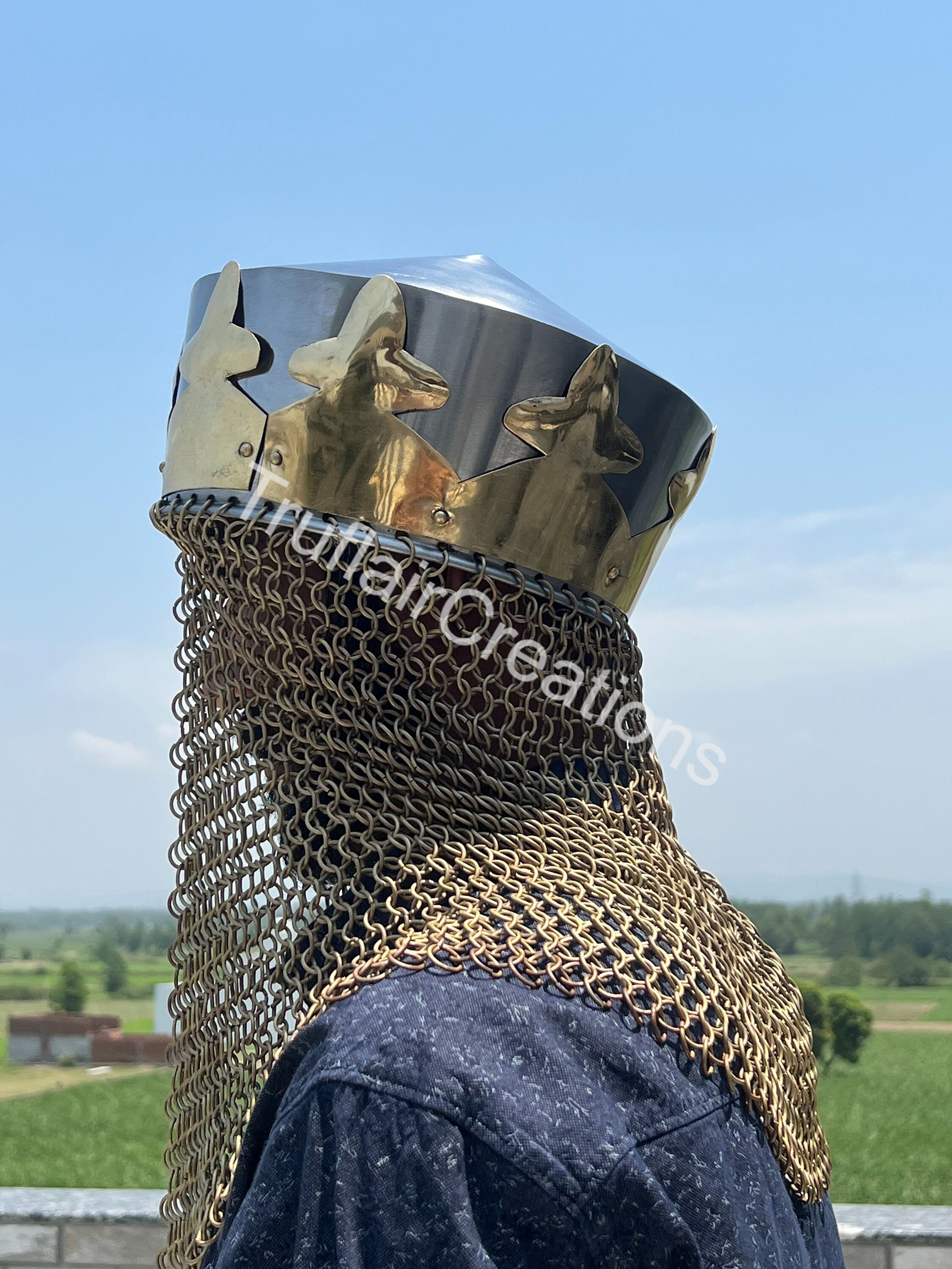 Monty Python King Arthur Royal Helmet With Chain Mail Armor Etsy