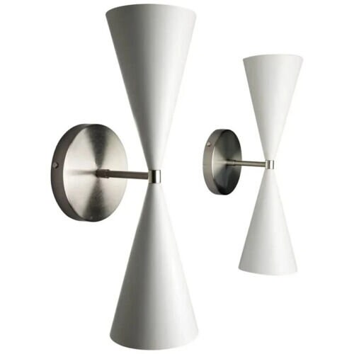 White Wall Sconce Pair Stilnovo Design Wall Scone Modern Etsy