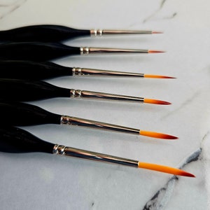 6 pc Nylon fine detail brushes for perfect swooshes image 2