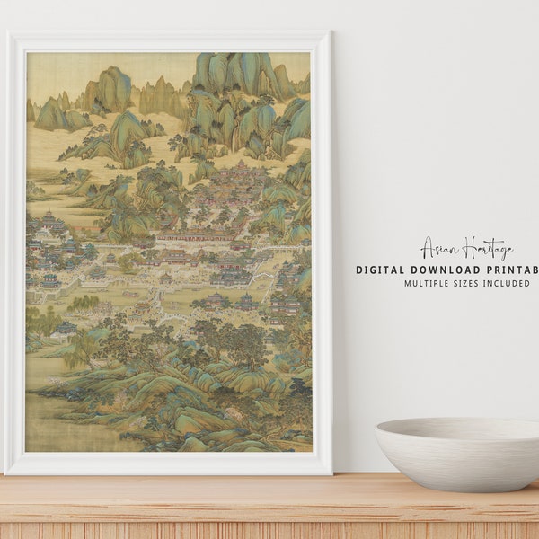 Old Summer Palace Chinese Ancient Wall Art | Vintage Decor Neutral Printable Download Asian Oriental Scenery Landscape Antique Print | 218