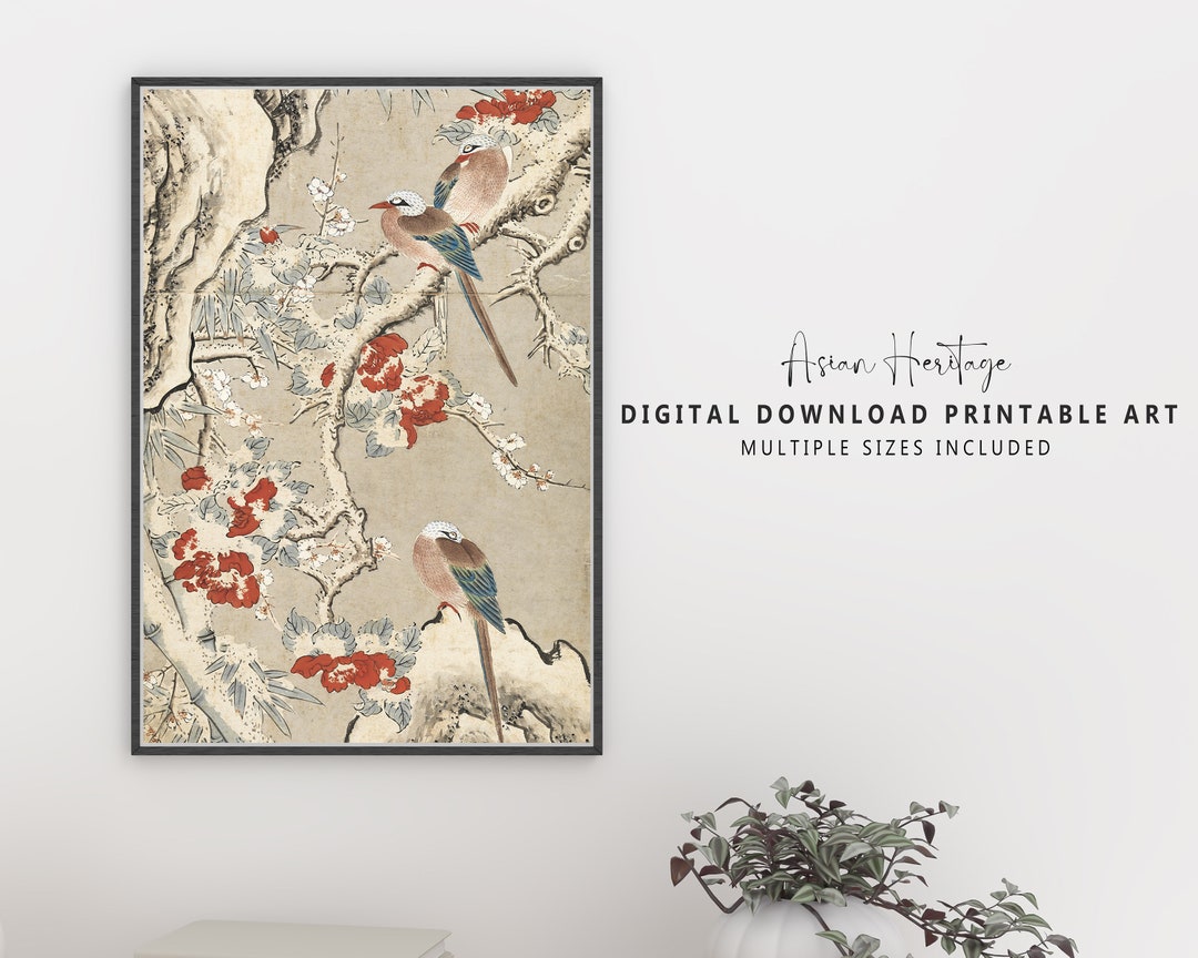 Snowing Landscape Chinese Wall Art Vintage 19th Century Printable