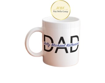Dad mug/ Personalized mug/ Gift for dad/ Split dad mug/ Dad with kids name mug/ Gift for him/ birthday gift/ fathers day gift