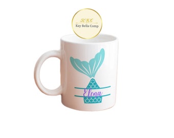 mermaid mug/ Personalized mug/ Custom mug/ Name with mermaid mug/character mug/Gift for her/ birthday gift/valentine gift