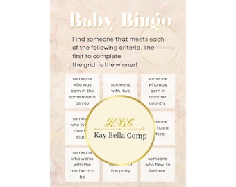 Beige Marmor Babyparty Bingo / Marmor Bingo / Babyparty Bingo / Babypartyspiel / beige Thema Babyparty