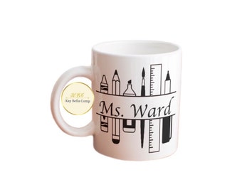 Teacher mug/ supplies teacher mug/ teacher gift/personalized teacher gift/teacher tools gift/ teacher tools mug