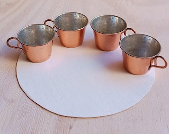 Vintage copper mugs, mini copper mug with handle, rustic decor, vintage copper kitchenware.