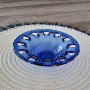 Vintage Blue Glass Bowl, Decorative Bowl, Cobalt Blue Color, Glass Candy Bowl