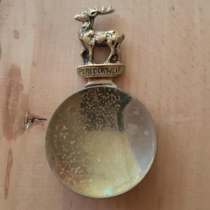 Antique Brass Spoon, Small Deer Spoon, Collectible Spoon, Ceremonial Spoon, Teaspoon.