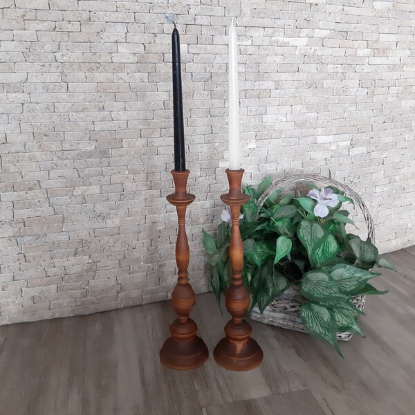 Wooden Candlesticks Etsy