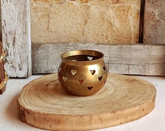 Retro Brass Candle Holder Heart Cut Candle Holder Candle Holder Home Decor Vintage Brass Items