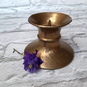 Vintage Brass Candle Holder, Solid Brass Candle Holder, Vintage Decor, Vintage Brass Items