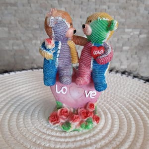 Retro figure bears, bears in love, figurine with bears, for children, lovers, home decor, gift.