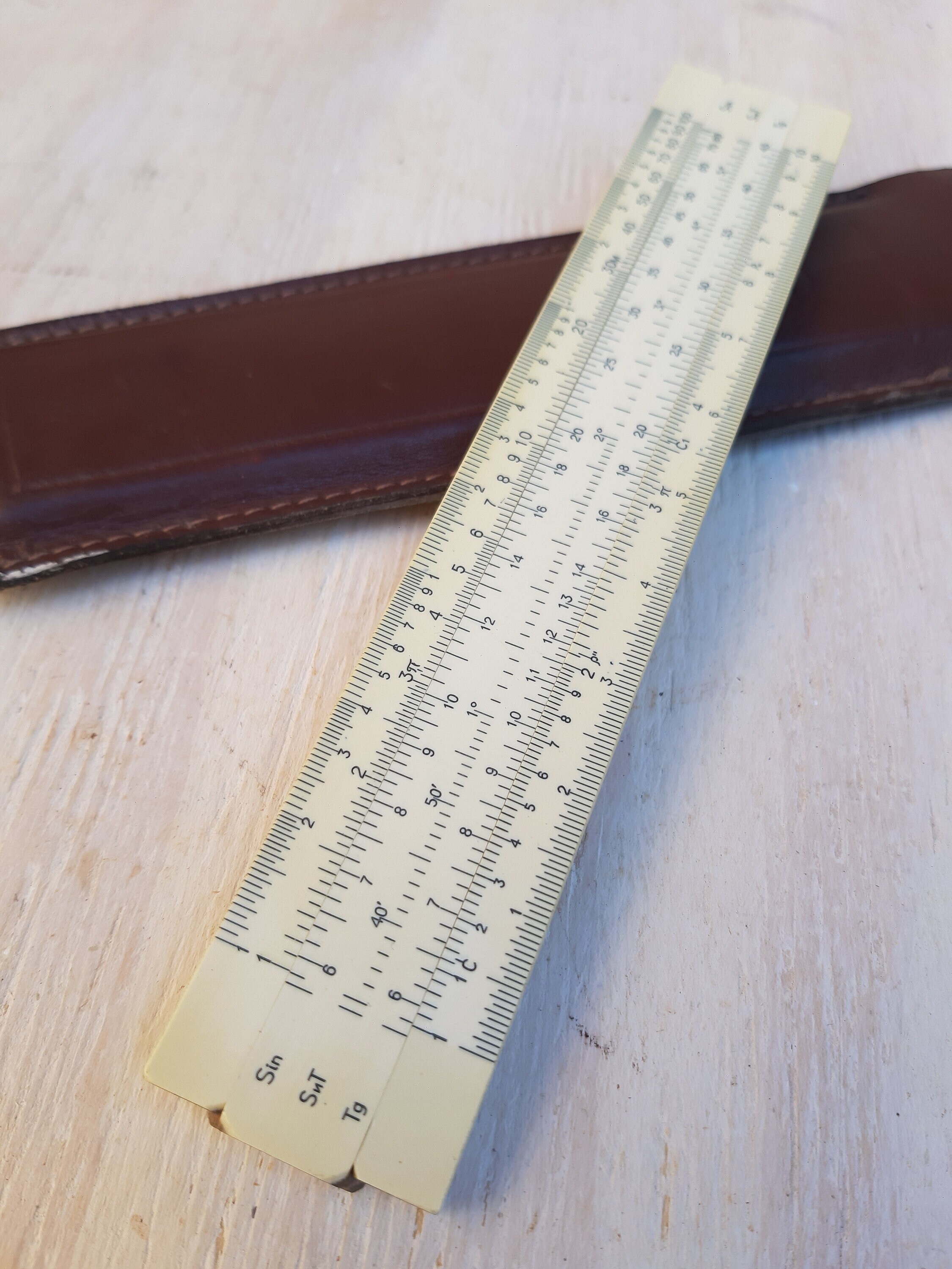 Vintage Russian Logarithmic Ruler, Engineering Tool, Leather Case - Etsy
