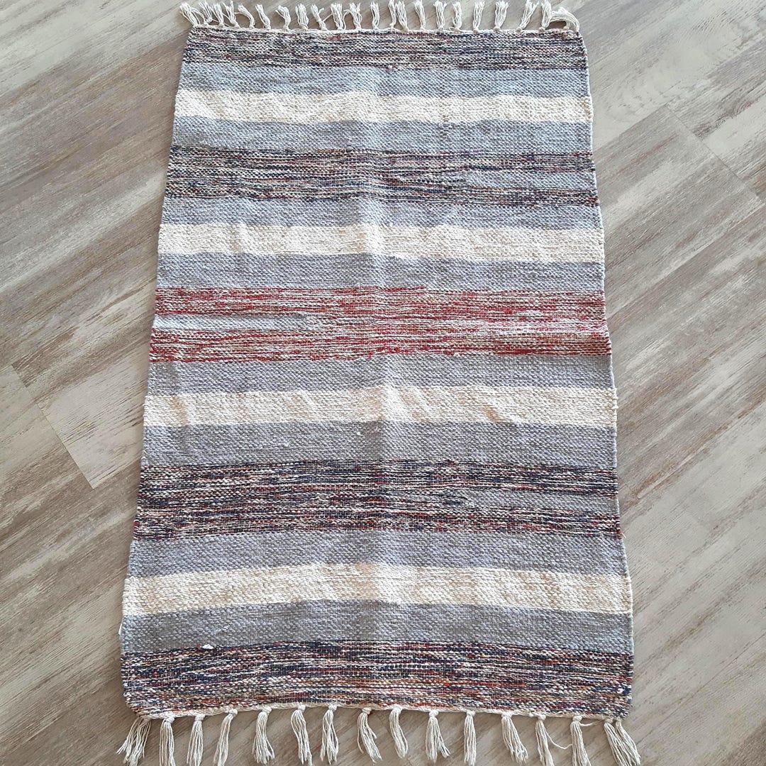24x35 Rug Vintage Cotton Mini Rug, Rustic Woven Accent Mat (24x35) - Etsy