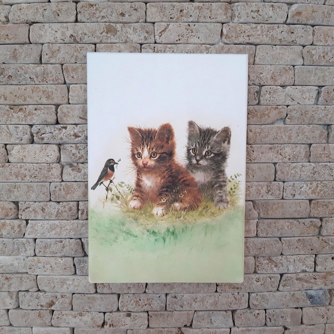 Wooden Sign With Cats. Cat Decor. Pet. Wall Decor. Decoupage Cats. Wall ...