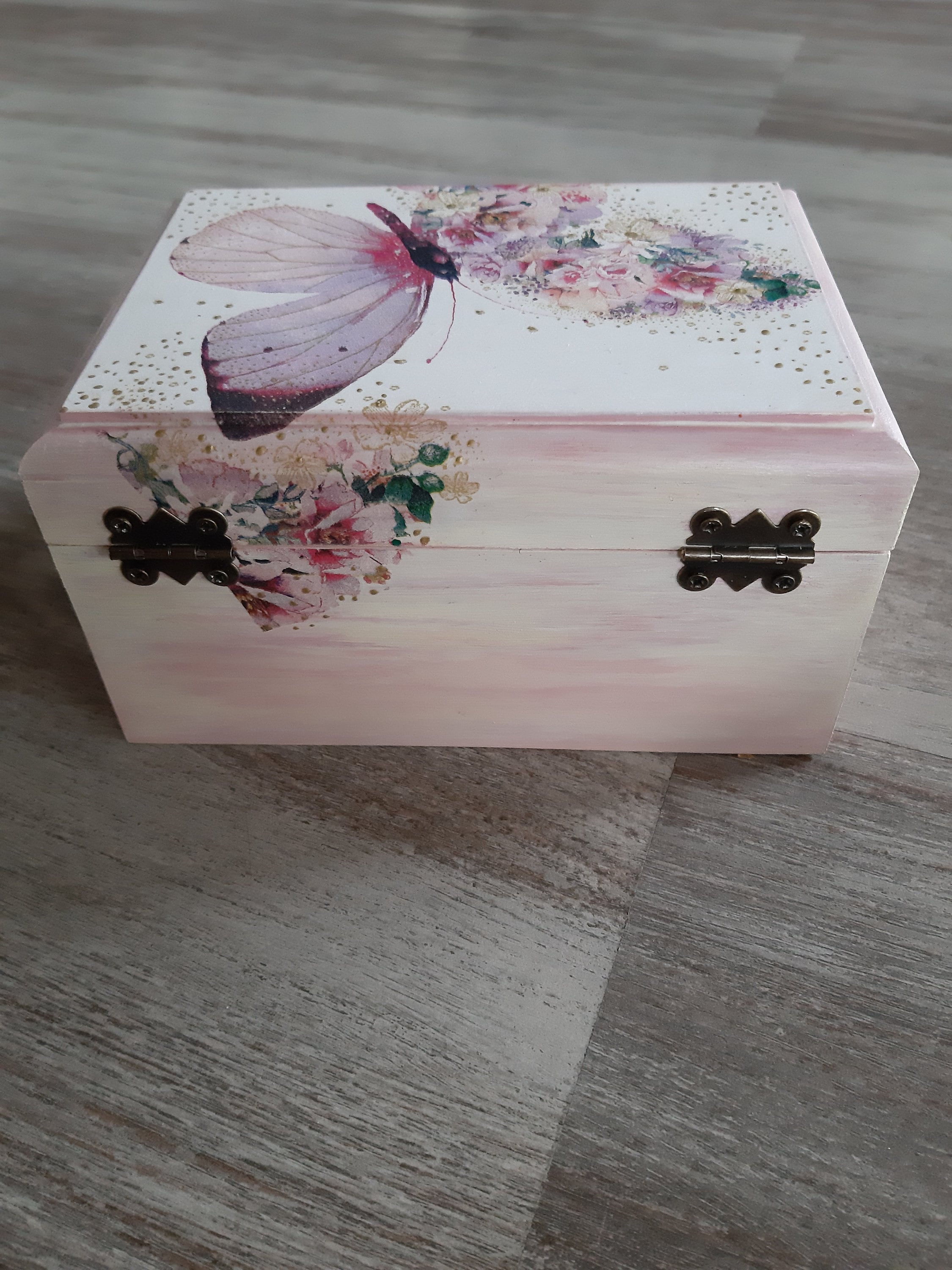 Wooden Box Butterfly Box Pink Box Jewelry Box Storage Box Etsy