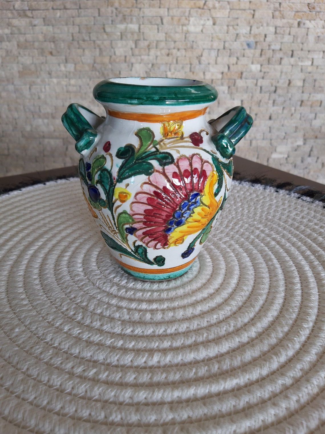 Vintage Ceramic Vase Flower Vase Hand Painted Vase Vintage - Etsy