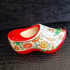 Dutch Wooden Shoe Pencil Sharpener, Hand-Painted Desk Decor