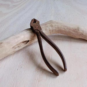 Vintage rusty pliers,Hand tool,Garage tool,Iron pliers