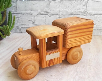 Wooden truck for children, Swedish pickup truck, wooden toy