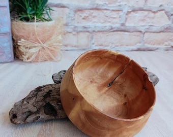 Retro Wooden Bowl Carved Natural Wooden Bowl Rustic Home Decor Decorative Bowl Wooden Kitchenware