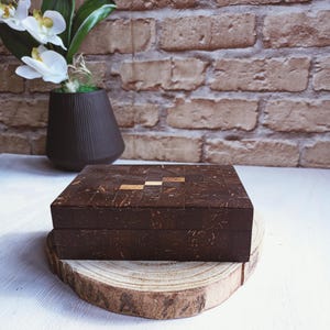 Old wooden box.jewelry box,rectangular box,dark polished wood box
