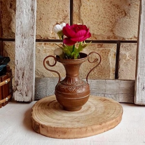 Vintage copper vase, antique style, small amphora