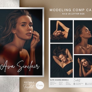 Model Comp Card | Fashion Model Zed Card | Canva Template | Model Portfolio Template | Fashion Resume Photo Card | Model Agency Card