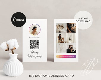 Editable Instagram Business Card | Digital Instagram Business Card | Clean Design Card | IG Business | IG Influencer Card | QR Code Business