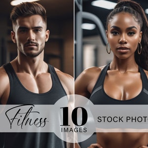 10 Stock Images  | African American Model | Fitness Stock Photos | Gym Stock Photo | Fitness Center Model AI Photo | Health Wellness Workout