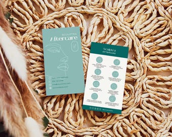 Sculptra Aftercare Card Template Canva | Editable Sculptra Care Card, Post Treatment Guide, Facial Treatment Care Card