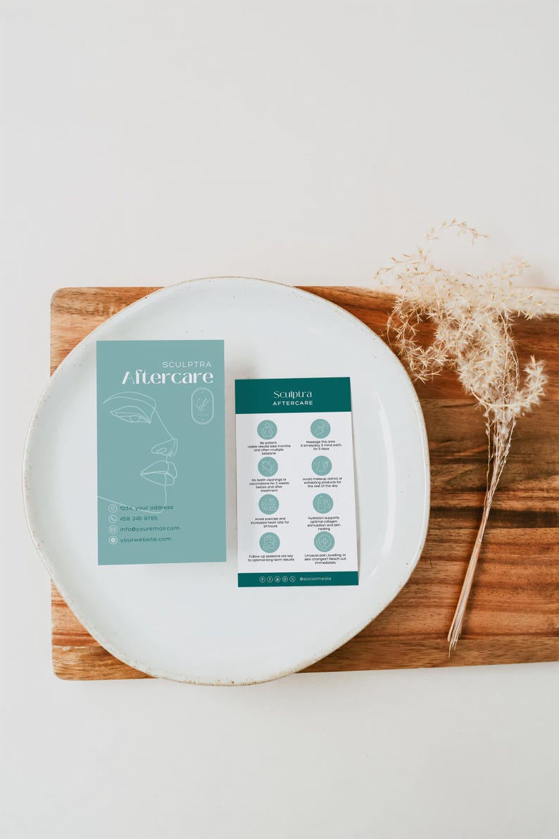 Sculptra Aftercare Card Template Canva | Editable Sculptra Care Card ...