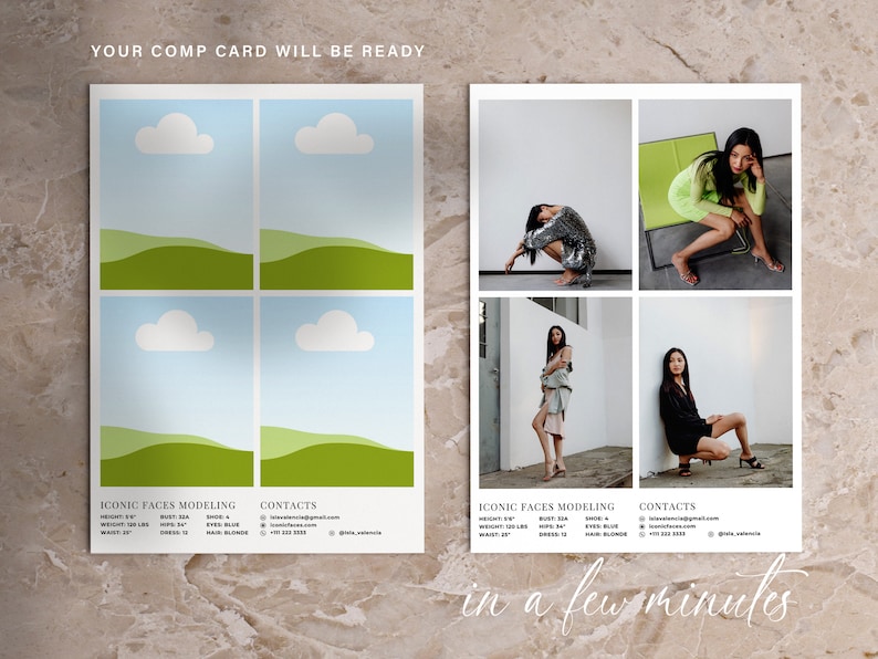 Model Comp Card | Fashion Model Zed Card | Canva Template | Model ...