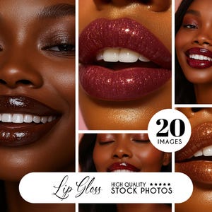 20 lipgloss stockfoto&#39;s | Modelfoto&#39;s cosmeticawebsite | Businessmodellen voor lipgloss | Make-upbranding | AI-foto&#39;s voor make-upmodel