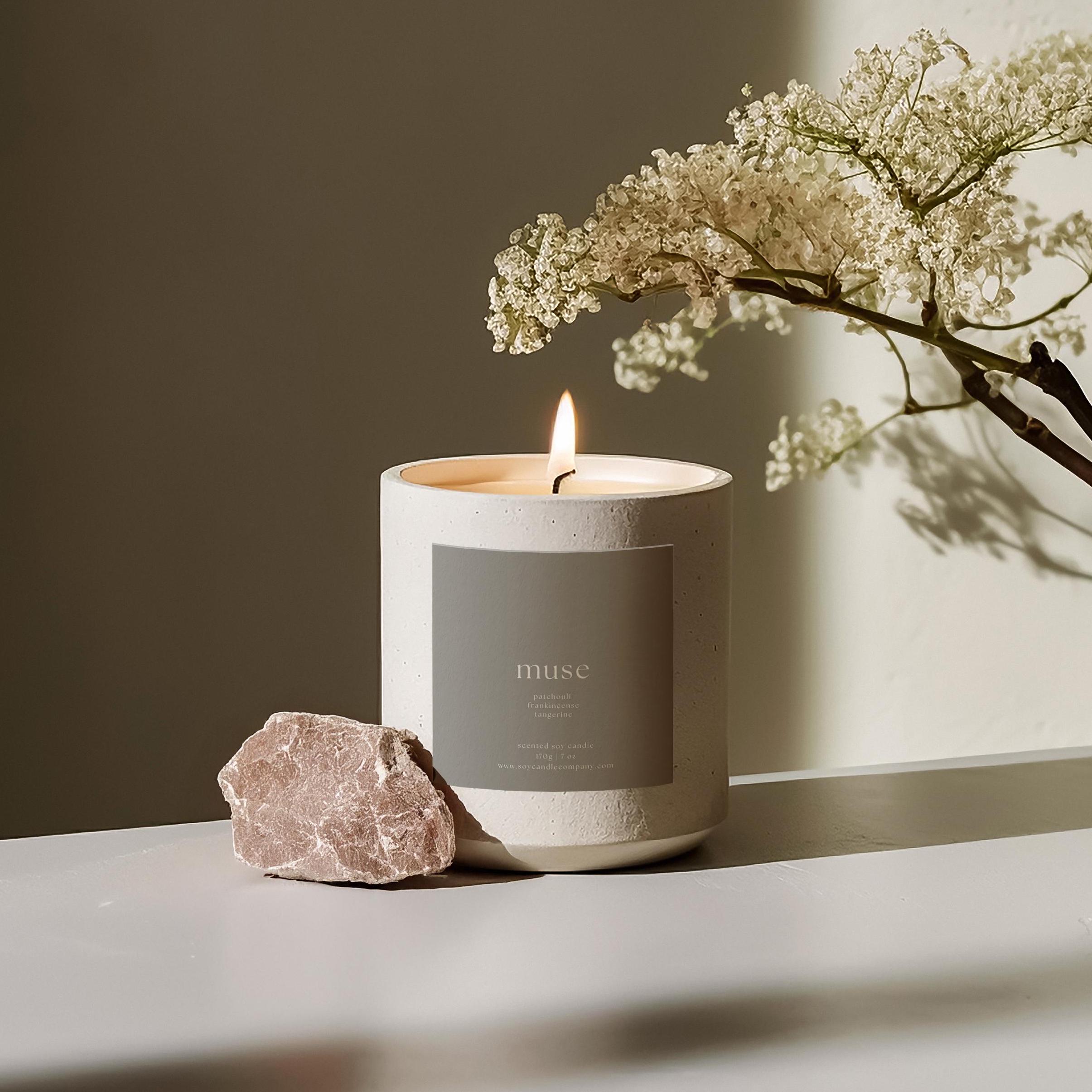 CANVA Candle Label Template, Minimalist Candle Label, Candle Packaging ...