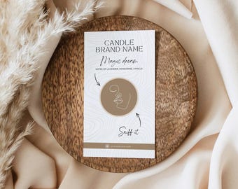Candle Scent Card Template, Scent Tester Card, Editable Wax Melt Sampler Card, DIY Fragrance Smell Card, Candle Samples Insert Card
