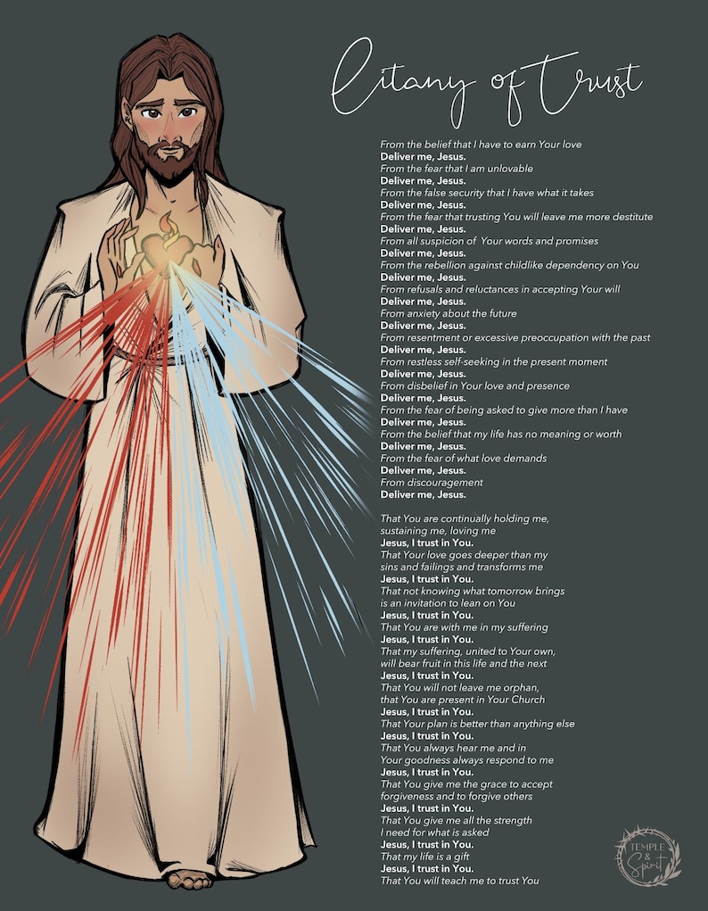 Litany of Trust Printable Etsy