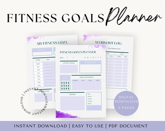 Fitness Goals Planner, Workout Log, Health and Wellness Milestones, Personalized Fitness Goals, Fitness Progress Tracker, Lifestyle Planner