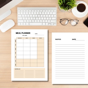 Digital Meal Planner – Weekly Menu, Grocery List Template | Printable & Editable PDF