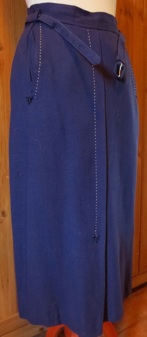 Lovely vintage 1950’s navy blue Western skirt (S,… - image 1