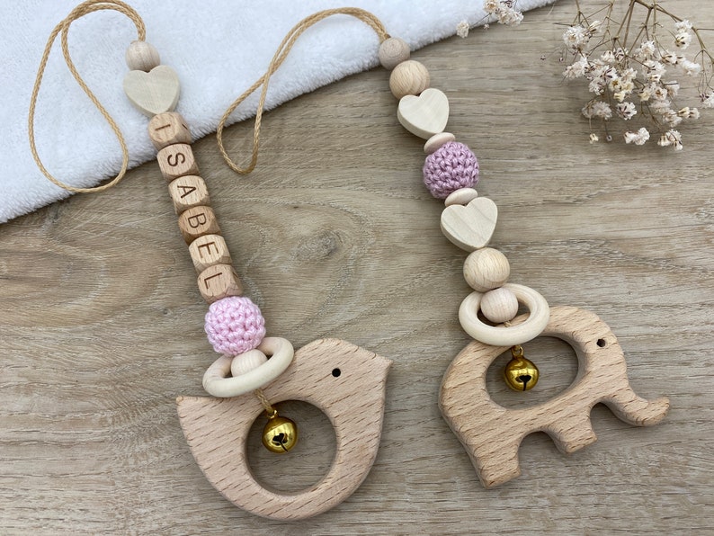 Pendant for baby seat I Maxi-Cosi pendant I stroller chain, personalized, many animals, many colors, handmade image 6