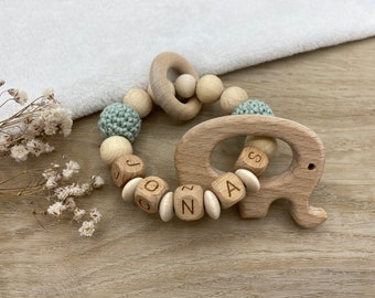 Personalized grasping toy I many wooden animals I large color selection I Handmade