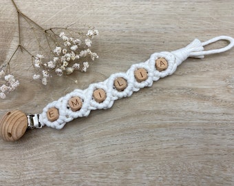 Macrame pacifier chain I Personalization I Cotton I Handmade