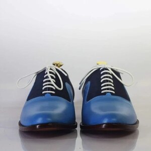 Royal blue and shop white mens dress shoes