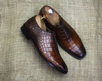 Nieuwe handgemaakte puur lederen veter brogue schoenen voor heren Schoenen Herenschoenen Oxfords & Wingtips 