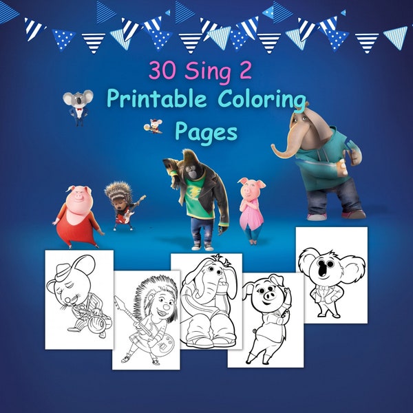 30 Sing 2 Easy Coloring Pages For Kids, Toddlers, Preschoolers Kleinkinder Malbuch Simple Coloring Pages Homeschool Printable.