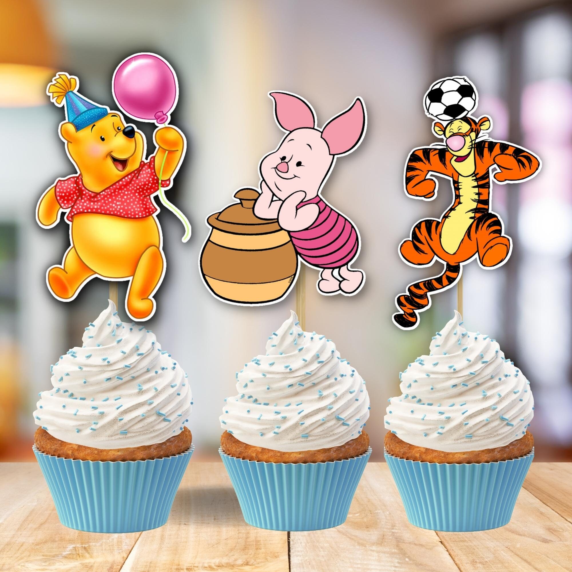 Winnie the Pooh Cupcake Topper, Cake Toppers, Decoration, Instant ...