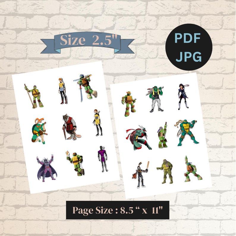Ninja Turtle Cupcake Topper, Cake Toppers, Decoration, Instant Digital ...