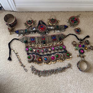 Afghan Tribal Jewelry 9 Piece Set!!! For brides, Parties, Engagements!