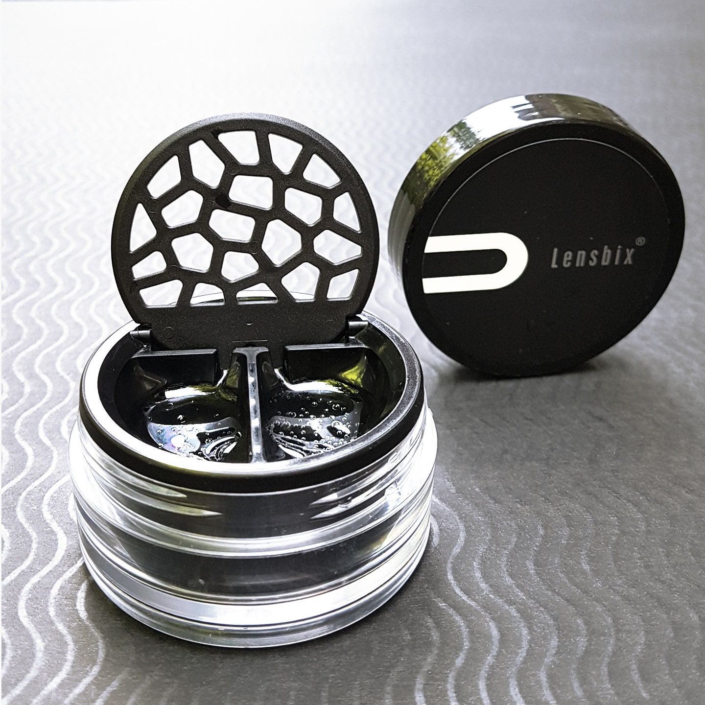 Contact lens case Lensbix Black Purist